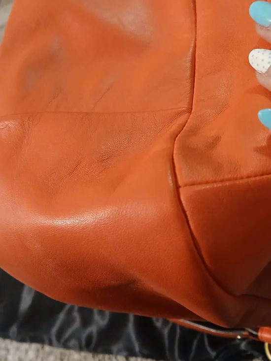 Coach Campbell Eva Flap Satchel Red Orange Leather Crossbody Shoulder Bag Gold - Picture 9 of 16